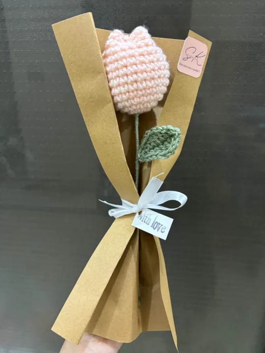 handmade crochet tulip