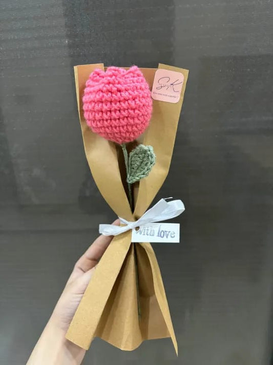 handmade crochet tulip