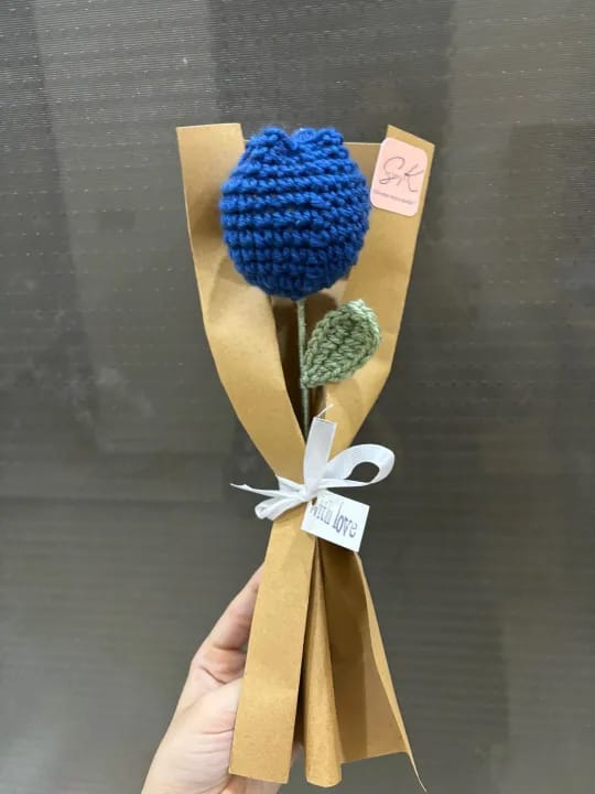 handmade crochet tulip