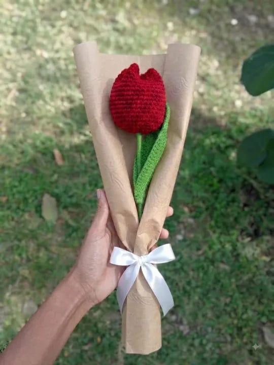handmade crochet tulip